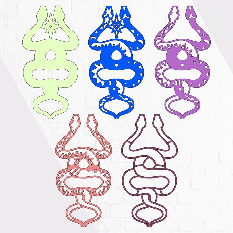 Snakes SVG, Cdr Ai Eps Dwg Dxf Files for Laser Cutting, Multilayered 3D ...