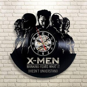 Relógio de Vinil dos X-Men: Arte de Parede Inspirada no Filme, Decoração para Espaço Masculino