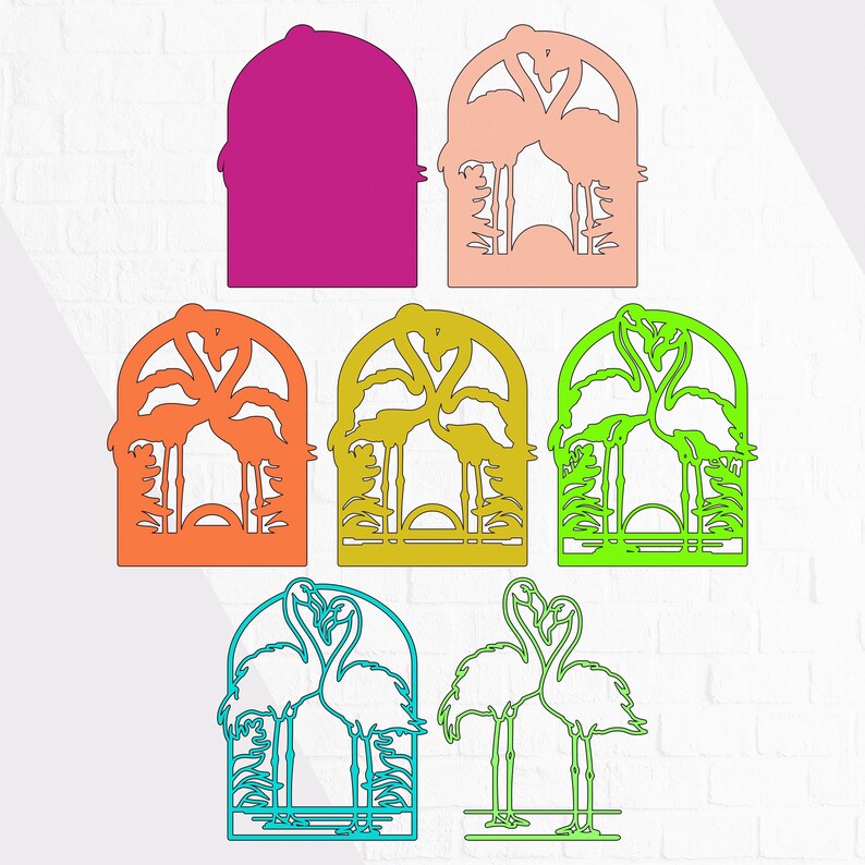 Flamingo SVG, 3D Layered Design, Cdr Ai Eps Dwg Dxf Files for Laser ...