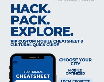 VIP Custom Cheatsheet | Personalized One Page Travel PDF | Custom Trip Tips & Etiquette Guide | Mobile Itinerary Helper | Digital Download