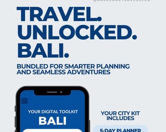 Paquete de viaje a Bali: Planificador de 5 días, guía de fotos y guía práctica (descarga digital en PDF)