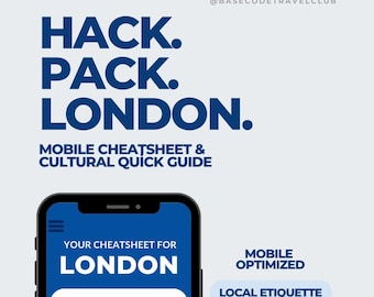 London Cheatsheet | Digital Travel Tips PDF | App Style Guide for UK Visitors | Transit, Etiquette, Essentials | Mobile Download