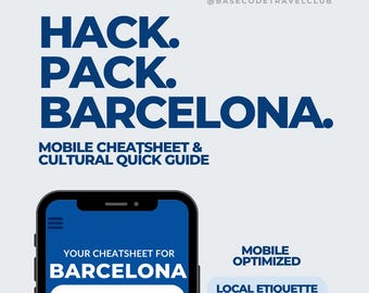 Barcelona Cheatsheet | Digital Travel Tips PDF | App Style Guide for Spain | Transit, Etiquette, Essentials | Mobile-Friendly Download