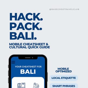 Bali Travel Cheatsheet: Quick Tips, Transit & Etiquette (Digital PDF Download)