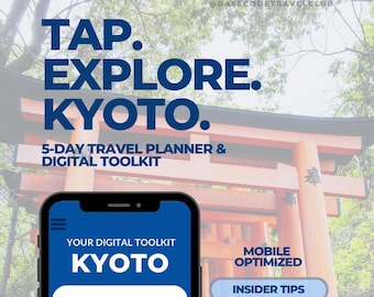 Planificador de itinerario de Kioto: Guía de viaje de 5 días (PDF imprimible)