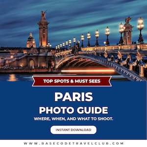パリの写真スポットガイド | 最高のインスタグラム＆旅行写真PDF | デジタルダウンロード | フランス写真マップ | 印刷可能な旅行ガイド