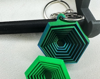 Hexagon Layered Keychain Fidget – 3D-printad geometrisk spinner