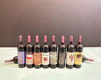 5PC 1:12 Scale Doll House Miniatures Foreign Wine Bottle Mini Drink Pub Party