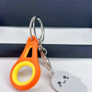 Spinning Keychain Fidget – 3D Printed Pocket Fidget Toy (Orange & Yellow)