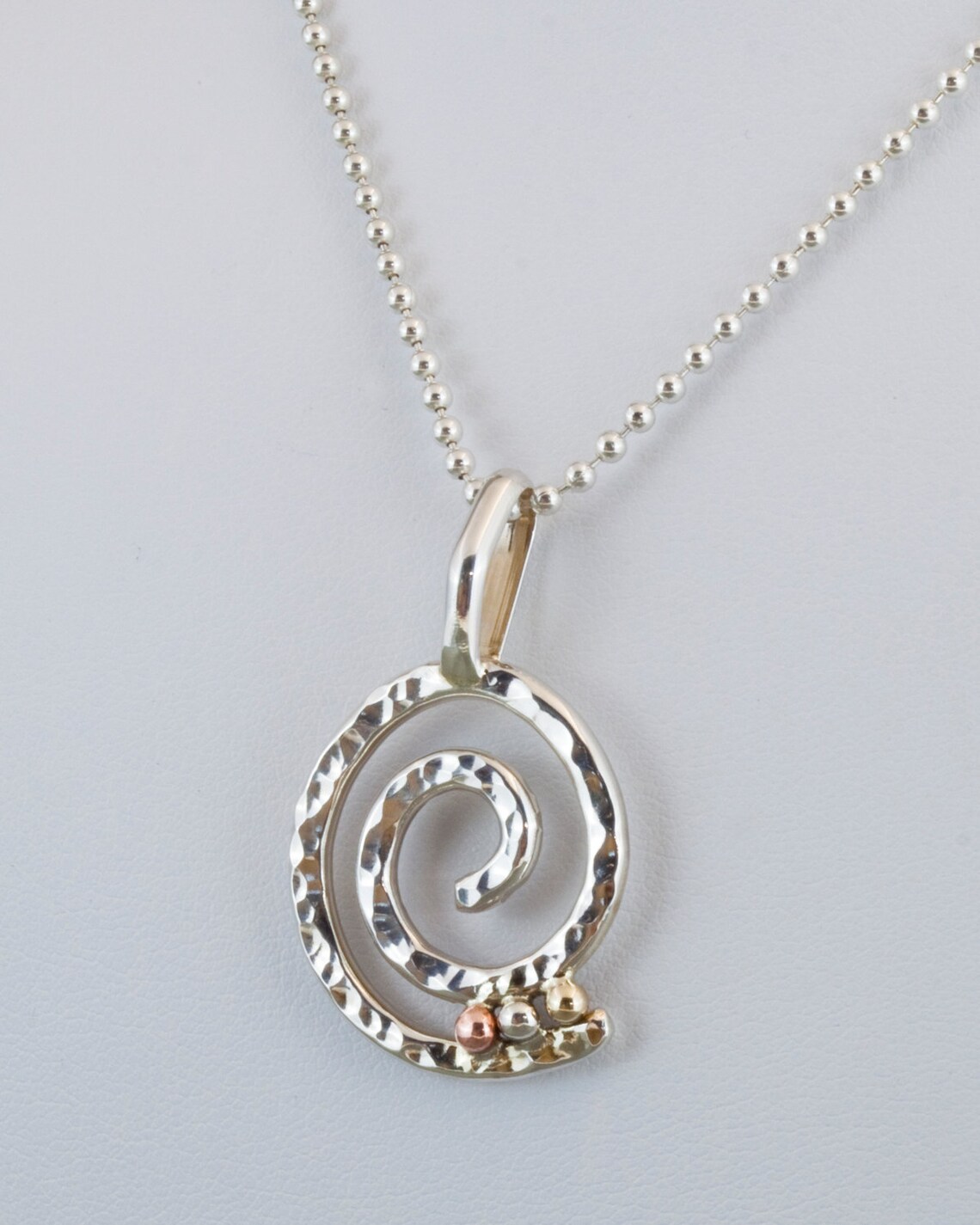 Sterling Silver Karma Pendant Mixed Metals Copper Yellow Etsy