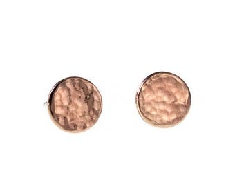 Rose Gold Filled Hammered Stud Earrings