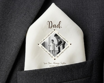 Personalized Father of the Bride Handkerchief: Custom Photo Wedding Hankie