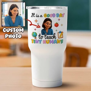 Personalized Teacher Tumbler: Crayon Design, Custom Name, 30oz Stainless Steel