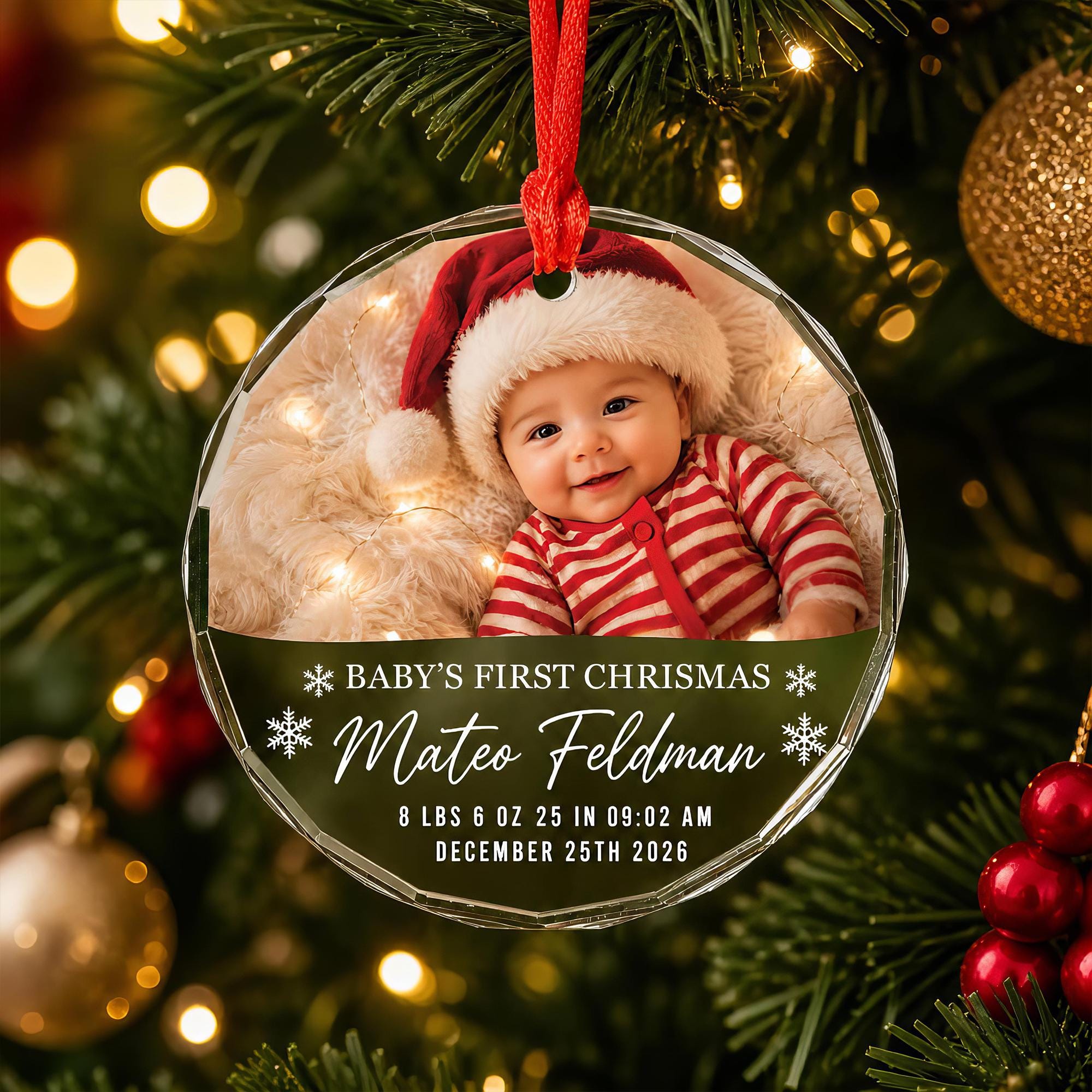 First Christmas Glass Baby Ornament - Etsy