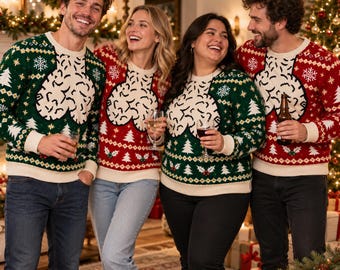 Funny Naughty Brain Ugly Christmas Sweater: Adult Humor Gag Gift