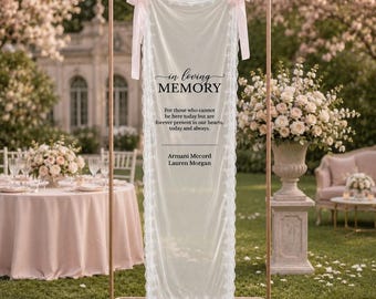 Personalized Memorial Chair Lace Tapestry: Custom Sheer Wedding In Loving Memory Sign