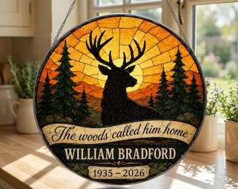 Personalized Glass Suncatcher: Custom Hunter Memorial