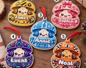 Personalized Kawaii Dumpling Wooden Ornament: Custom Hobby Bao Bun Blind Box