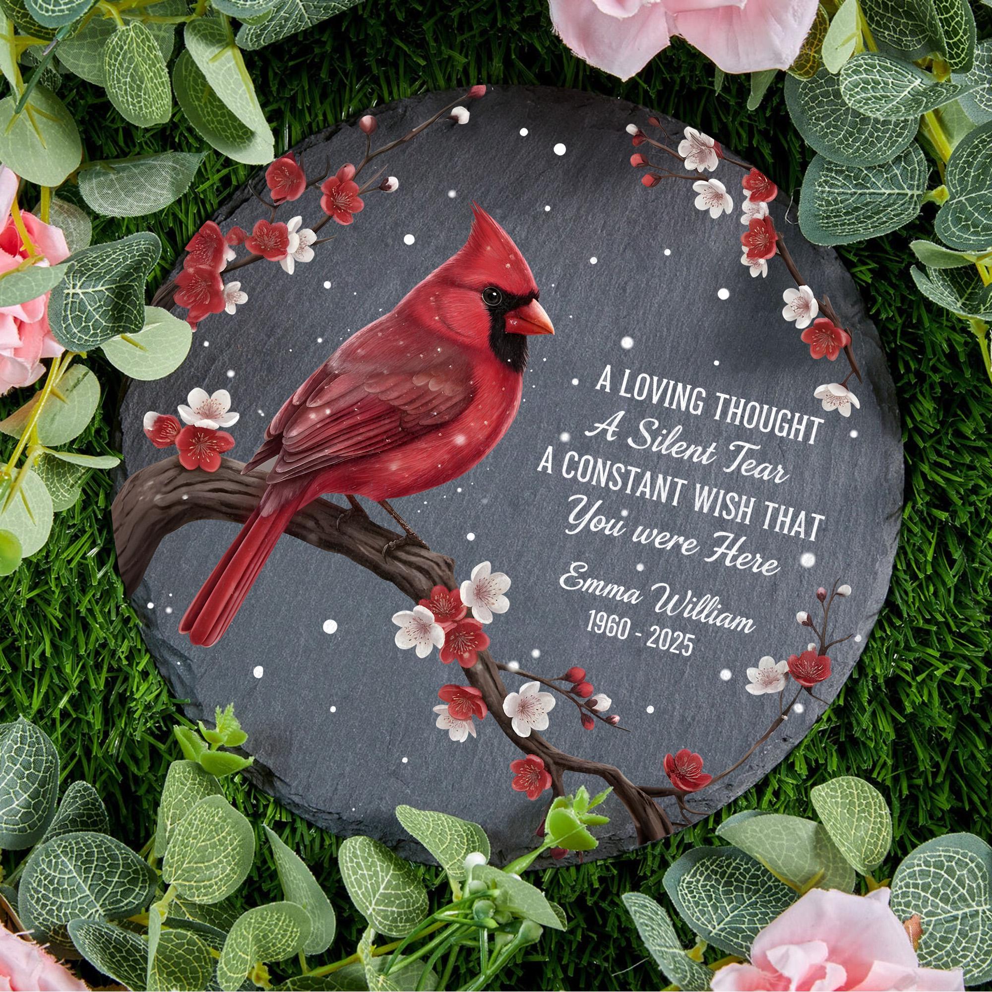 Custom Cardinal Memorial Stone - Personalized Loss Gift, Garden ...