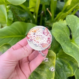 Mental Health Matters Badge Reel | Therapist ID Clip | Counselor Work Accessory | Positive Message Badge Holder Gift