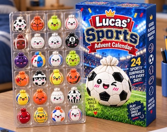 Personalized Sports Blind Box Advent Calendar: Custom 24 Day Kids Kawaii Charm Toy