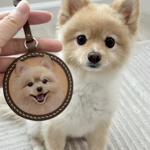 Pingentes de carteira para cães pintados à mão personalizados, retratos de animais de estimação gravados em 3D, chaveiros para animais de estimação, acessórios para bolsas, chaveiros gravados exclusivos, lembranças para animais de estimação
