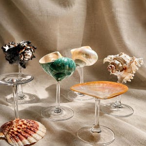Handmade Seashell Cocktail Cup – Seashell Wine Glasses-Unique Coastal Barware-Bespoke Beach Wedding Decor