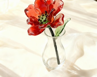 Hand Blown Glass Flower Bouquet, Birth Month Keepsake Gift, Vibrant Home Decor