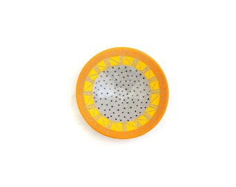 Keramik Orange/Gelb und Polka Dot Ringschale
