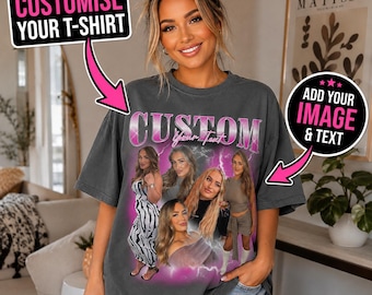 T-shirt personnalisé, T-shirt collage photo personnalisé pour amies, Cadeau pour meilleure amie, T-shirt souvenir photo, Cadeau d'anniversaire, T-shirt image