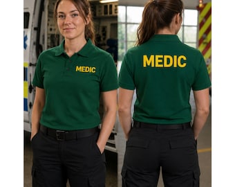 Polo médical, vêtements de travail pour services d'urgence, vêtements pour ambulanciers, haut pour personnel médical, mélange polyester-coton
