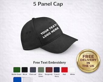 Casquette unisexe brodée personnalisée, logo avec texte, couvre-chef de vêtements de travail brodé personnalisé.