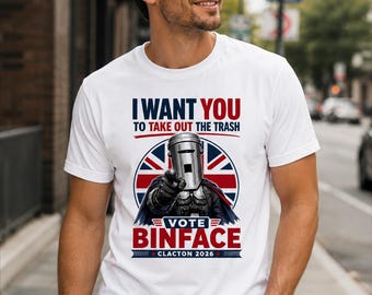 Binface T-Shirt, Vote Binface Clacton By-Election Tee, Anti Farage Funny Binface T Shirt, Vote Binface Political Satire British Humour Gift