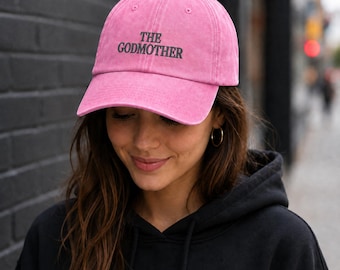 Casquette brodée « Marraine la marraine », casquette de maman, casquette de baseball vintage, cadeau pour elle