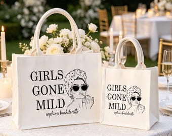 Girls Gone Mild Bachelorette Party Tote Bag,Bridal Shower Gift,Bachelorette Girls Night Favor,Wedding Gift,Spa Weekend Tote,Future Bride Bag
