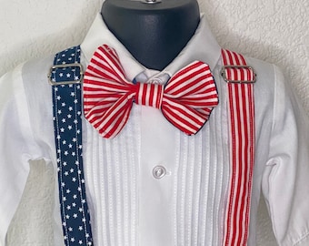 Customizable Available in many sizes and variations Accessoires Riemen & bretels Bretels American flag bowtie and suspenders fashionable way to show your patriotism! 