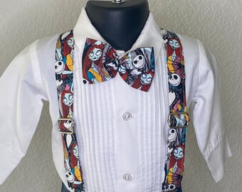 Nightmare Before Christmas Suspenders and Bow Tie Set
