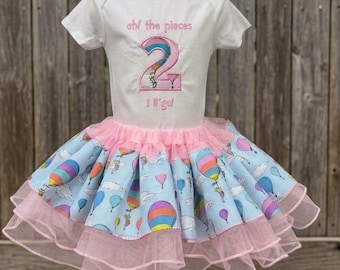 Dr. Seuss: oh! The places you’ll go! Onesie, Tutu skirt, and diaper cover PINK