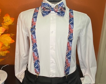 US Navy suspenders and bow tie / Adult, Big & Tall