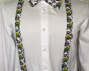 Marvin Martian / Loony Toons suspenders and bow tie / Infant, Toddler, Child, Teen, Adult, Big & Tall