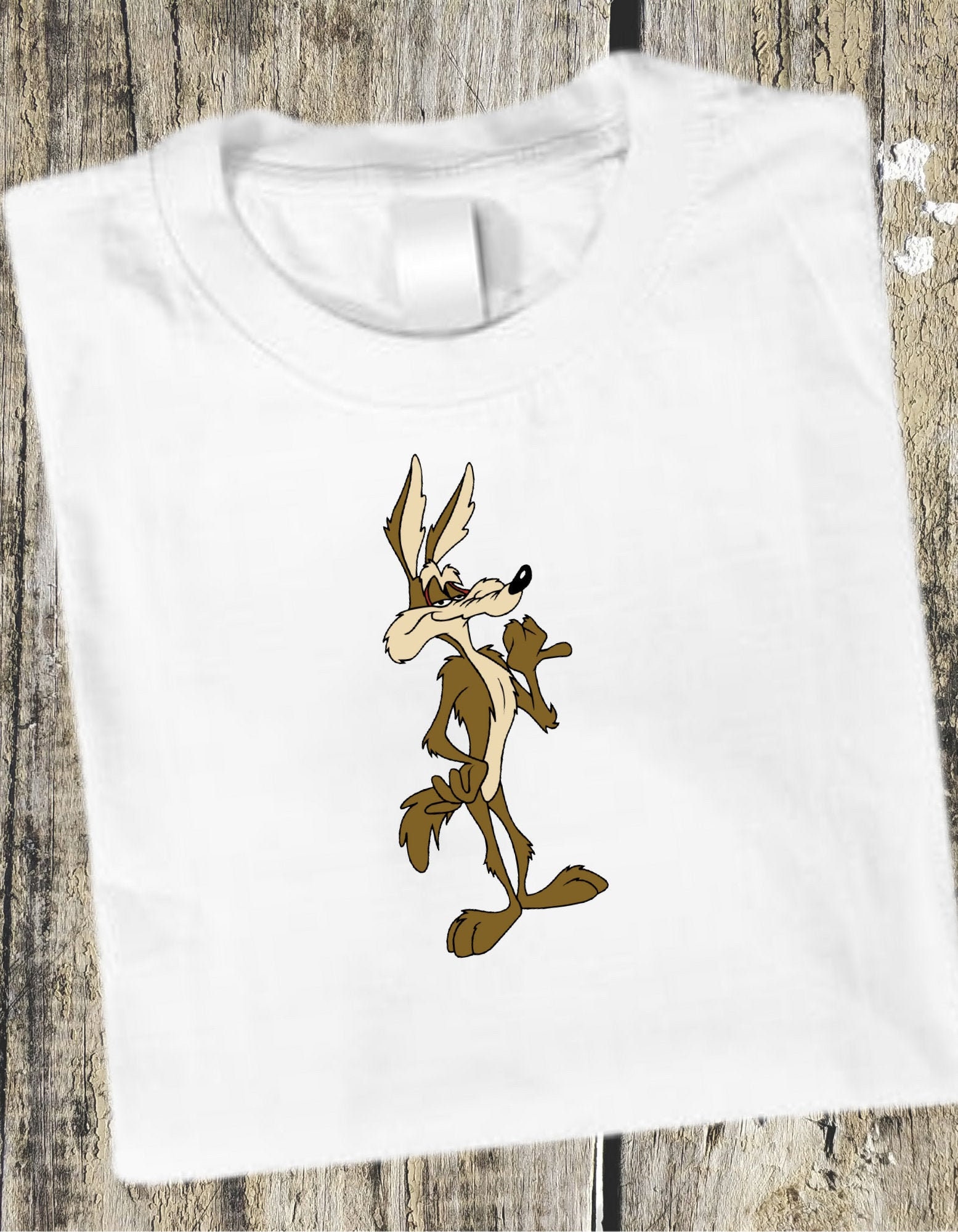 Kleding Gender-neutrale kleding volwassenen Tops & T-shirts T-shirts T-shirts met print Vintage jaren 1990 Wile E Coyote Roadrunner Looney Tunes Signal Single Stitch T-shirt 