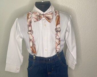 Baseball Suspenders and Bow Tie Set: Boys of Summer Outfit
