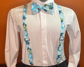 Grateful Dead / Dead Head suspenders and bow tie / Infant, Toddler, Child, Teen, Adult, Big & Tall Terrapin Turtles