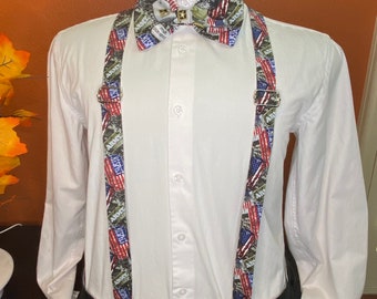 United States Army suspenders and bow tie / Teen/Adult, Big & Tall