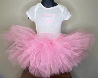 Flower Girl Tutu and embroidered T-shirt or onesie