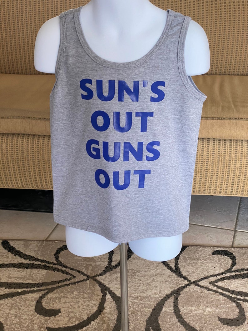 guns out Tank top summer shirt funny shirt funny muscle shirt funny gym shirt funny kids shirt funny tank topfunny tsh Suns out