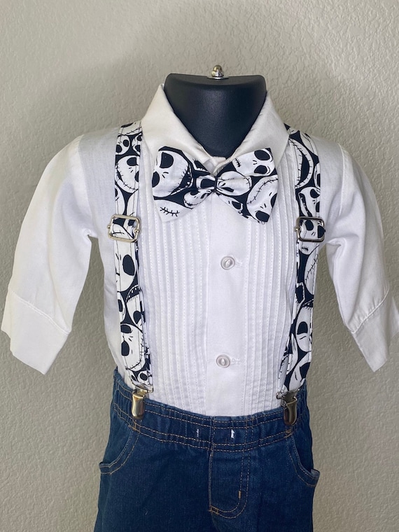 Nightmare Before Christmas Jack Skellington Suspenders and Bow Tie