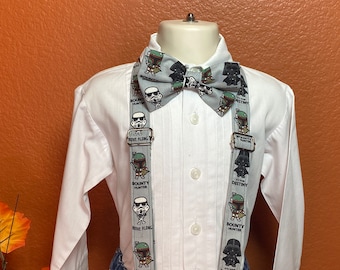Star Wars Suspenders and Bow Tie: Darth Vader, Boba Fett, Stormtrooper
