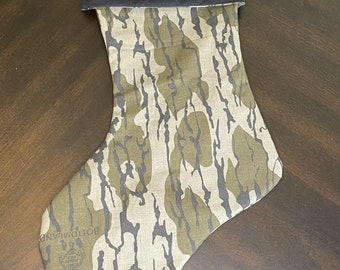 Personalized Christmas Stocking Mossy Oak Camoflauge with your name or monogram in choice of fonts and colors