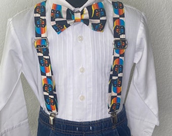 Darth Vader Rainbow Bowtie and suspenders custom adjustable